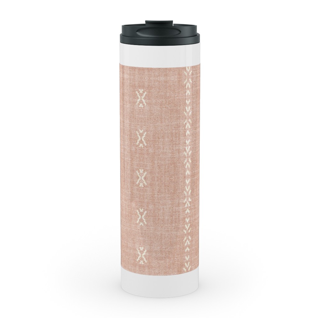 Playa Tribal Stripe - Pink Stainless Mug, White, , 20oz, Pink, Bright Pink