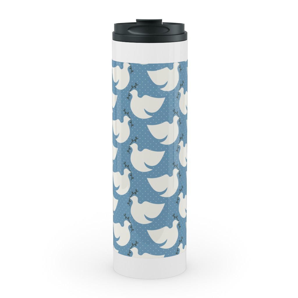 Bring Me Peace Stainless Mug, White, , 20oz, Blue, True Blue