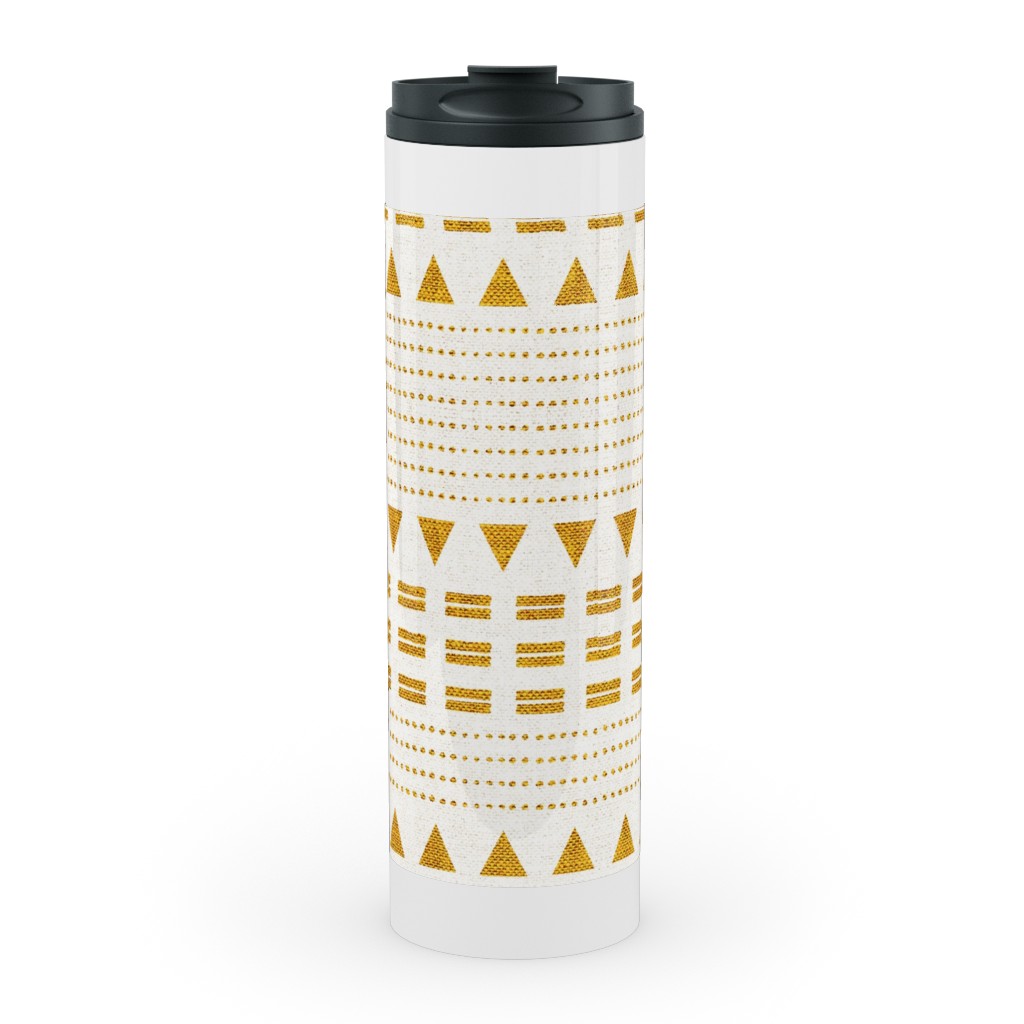 North Boho Stripe - Yellow Stainless Mug, White, , 20oz, Yellow, Classic Yellow