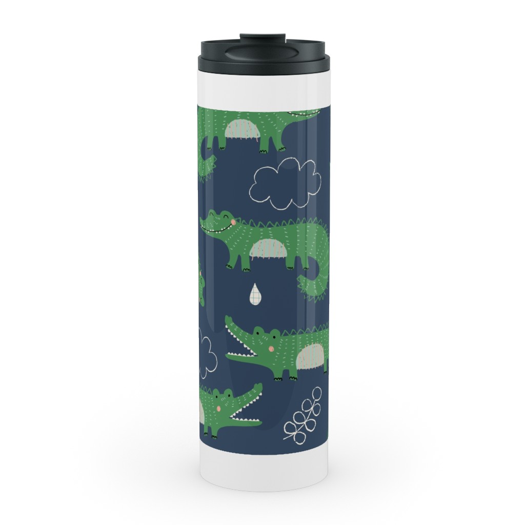 Cute Alligators - Green Stainless Mug, White,  , 20oz, Green