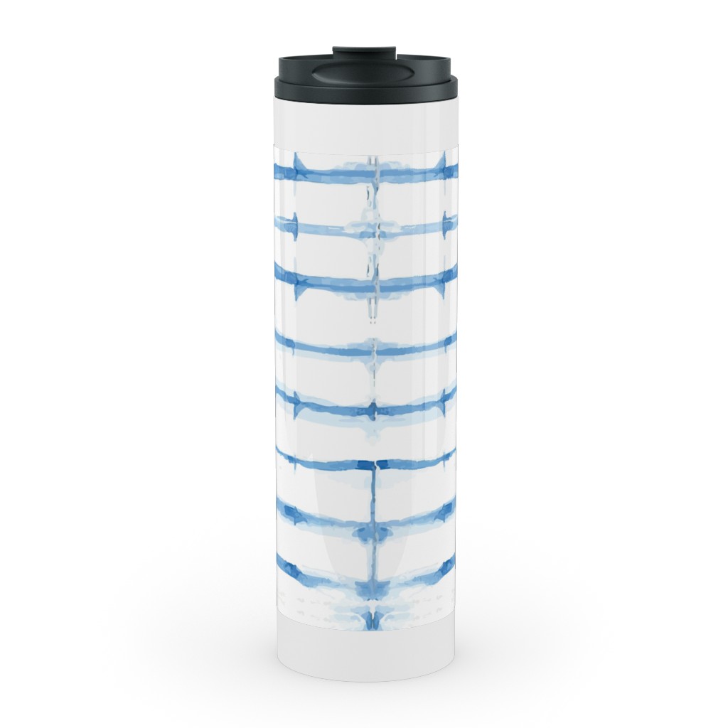 Shibori - Blue Stainless Mug, White, , 20oz, Blue, True Blue