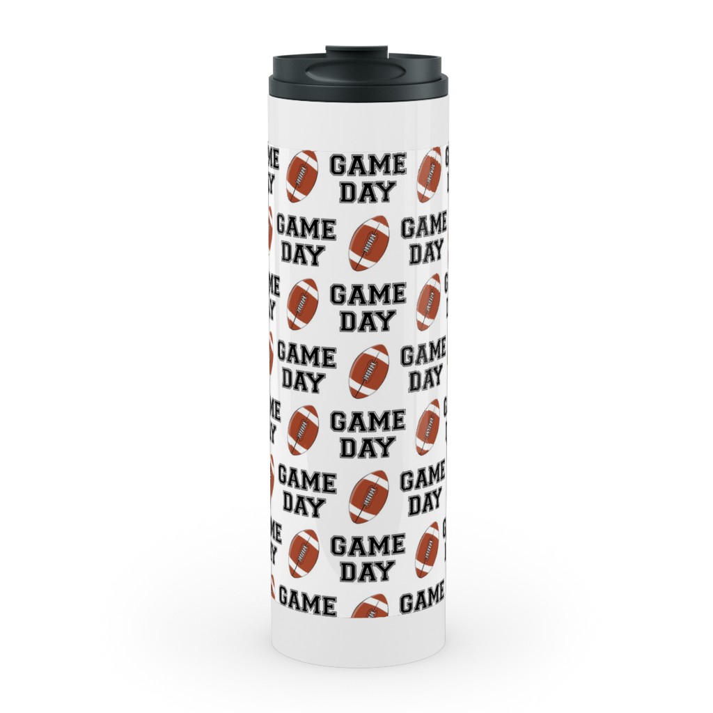 Game Day - College Football - Black and White Stainless Mug, White,  , 20oz, Brown