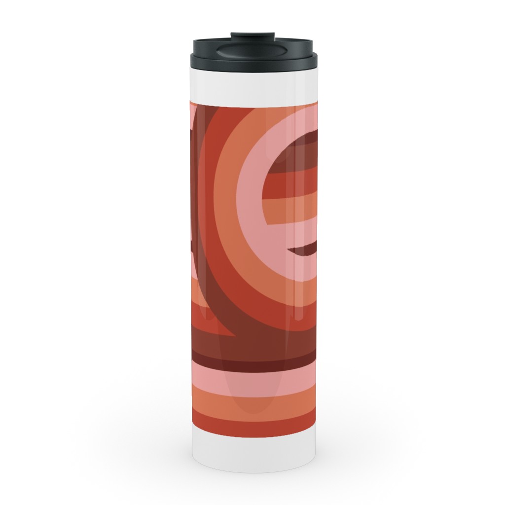 Retro Road - Mauve Multi Stainless Mug, White,  , 20oz, Red