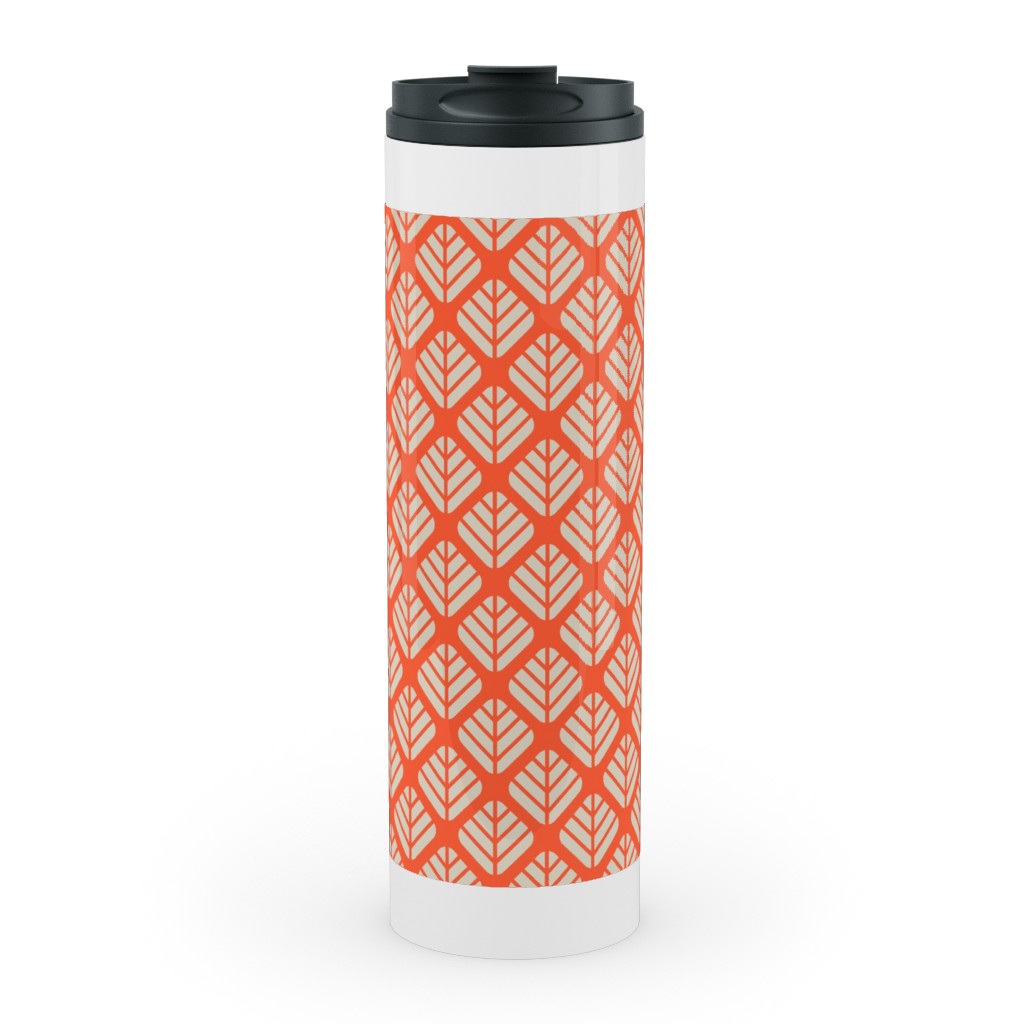 Blaettli - Orange and Beige Stainless Mug, White, , 20oz, Orange, Orange