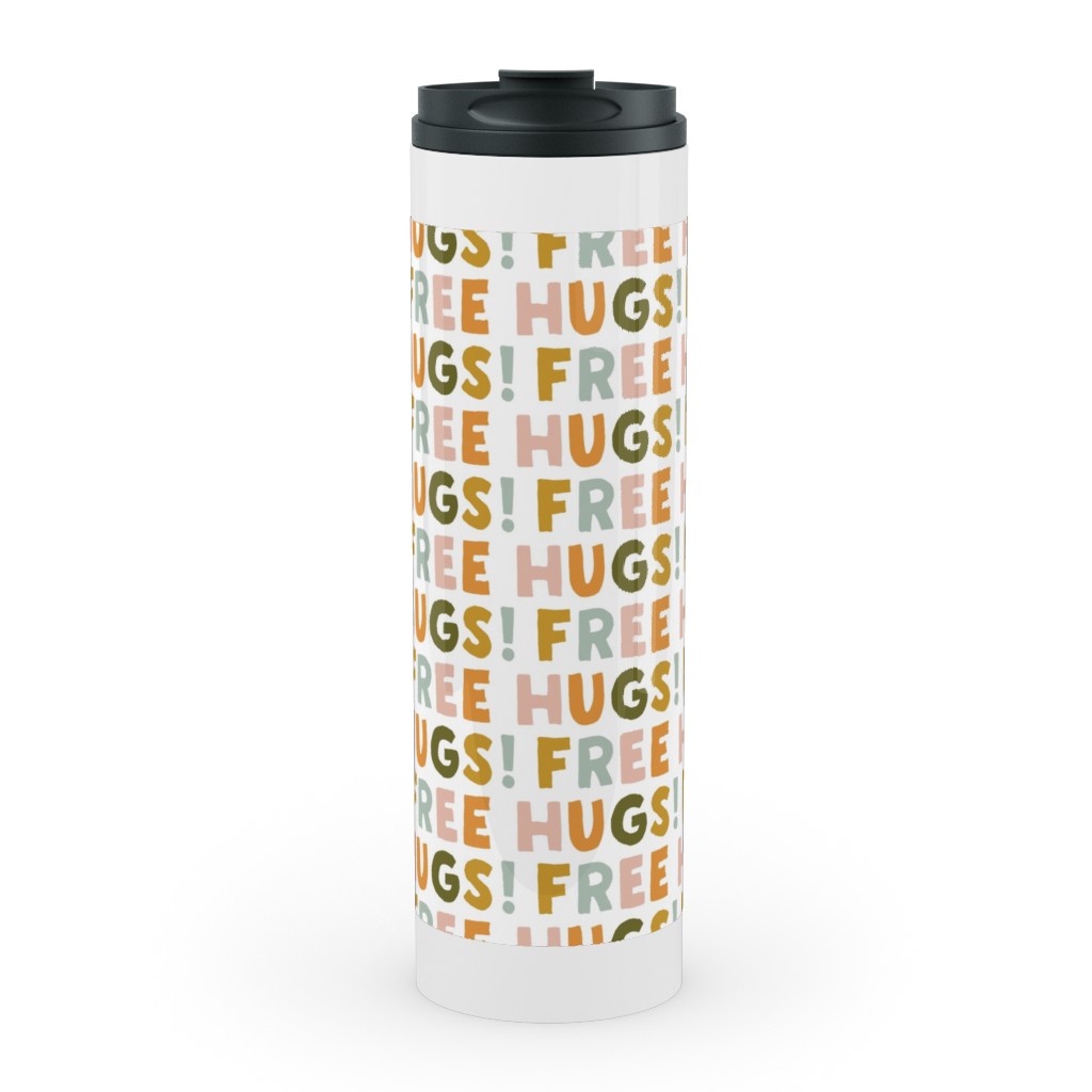 Free Hugs! - Multi Warm Stainless Mug, White,  , 20oz, Multicolor