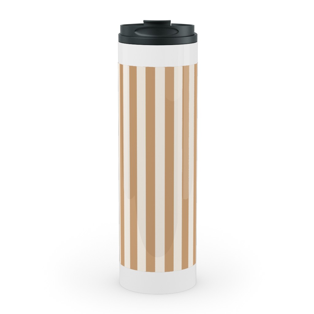 Palomino Stripe - Neutral Stainless Mug, White,  , 20oz, Yellow