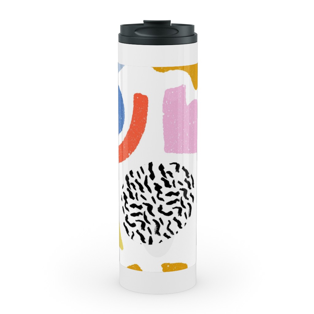 Happy Blocks Stainless Mug, White,  , 20oz, Multicolor