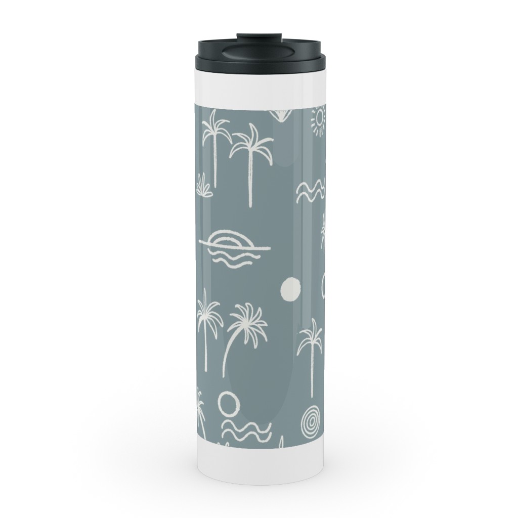 Summer Sun - Slate Stainless Mug, White,  , 20oz, Blue