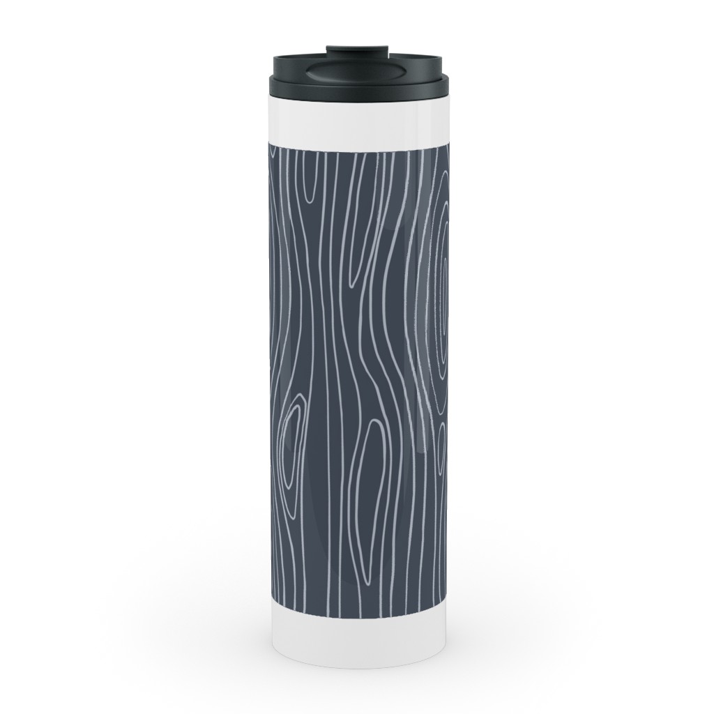 Wood Grain Stainless Mug, White, , 20oz, Blue, Gray