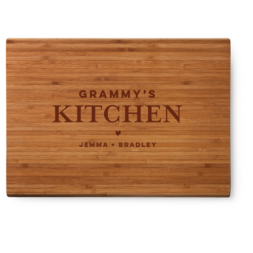 Kitchen Heart Cutting Board, Bamboo, Rectangle, None, White