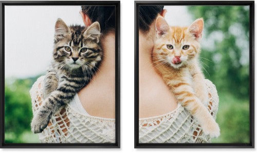 Two Across 16x20 Spread Canvas Prints, Black, Multi piece, Multicolor