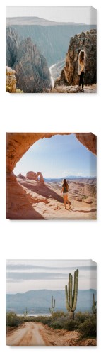 Stack Of Three 12x12 Canvas Prints, No Frame, Multi piece, Multicolor