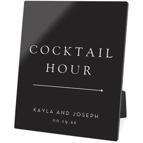 Wedding Direction Sign Desktop Plaque, Rectangle, 8x10, Gray, charcoal