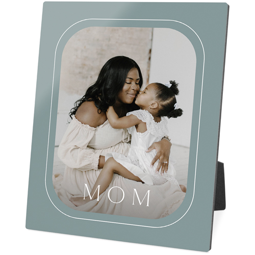 Mom Round Border Desktop Plaque, Rectangle, 8x10, White, white