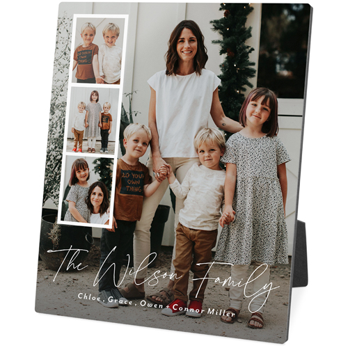 Photo Strip Portrait Desktop Plaque, Rectangle, 8x10, White, white