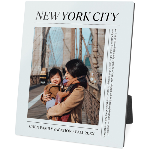 Editorial Snapshot Desktop Plaque, Rectangle, 8x10, Gray