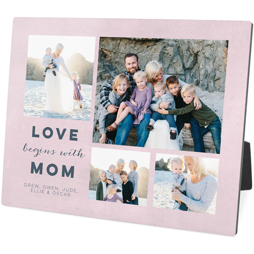 Contemporary Mom Desktop Plaque, Rectangle Ornament, 8x10, Pink