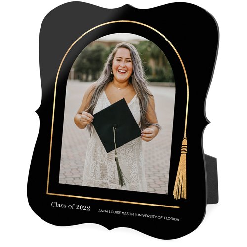 Tassel Border Desktop Plaque, Bracket, 8x10, Black