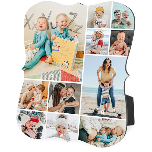 Collage Squares Portrait Desktop Plaque, Bracket, 8x10, Multicolor