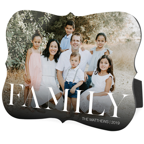 Family Photo Desktop Plaque, Bracket, 8x10, White