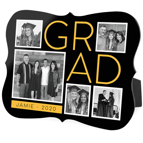 Grad Desktop Plaque, Bracket, 8x10, Black, black