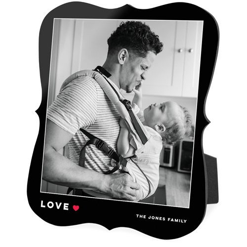 Modern Love Heart Desktop Plaque, Bracket, 8x10, Black