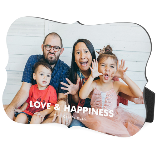 Bold Type Face Desktop Plaque, Bracket, 5x7, White, white