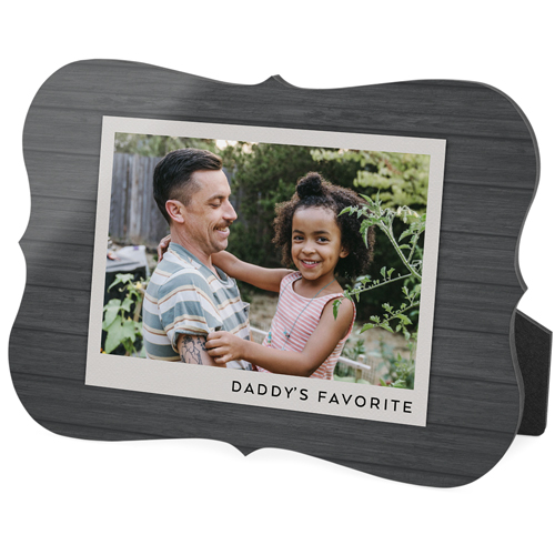 Dark Rustic Frame Desktop Plaque, Bracket, 5x7, Gray