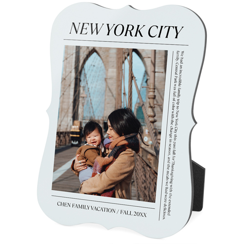 Editorial Snapshot Desktop Plaque, Bracket, 5x7, Gray