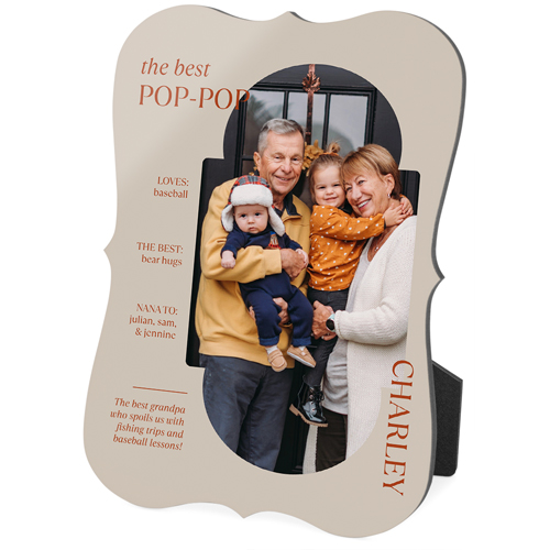 Favorite Infographic Desktop Plaque, Bracket, 5x7, Beige