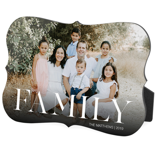 Family Photo Desktop Plaque, Bracket, 5x7, White
