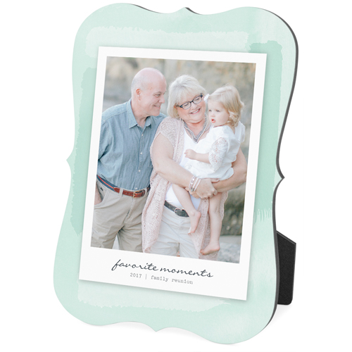 Brushed Stroke Border Desktop Plaque, Bracket, 5x7, Green