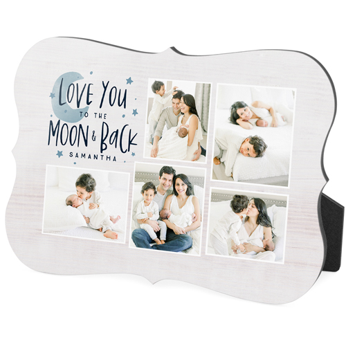 Love You To The Moon And Stars Desktop Plaque, Bracket, 5x7, Blue