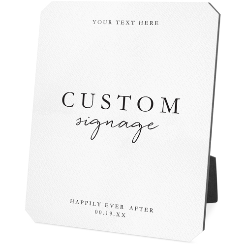 Custom Wedding Signage Desktop Plaque, Ticket, 8x10, White
