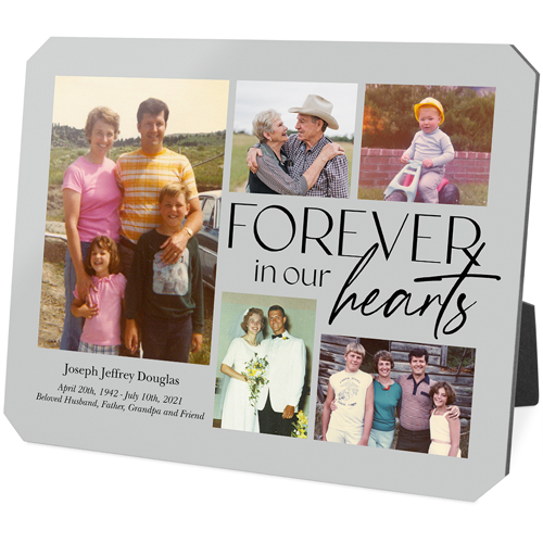 In Our Heart Memorial Desktop Plaque, Ticket, 8x10, Gray