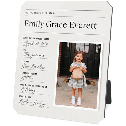 Journal Entry Desktop Plaque, Ticket, 8x10, White, white