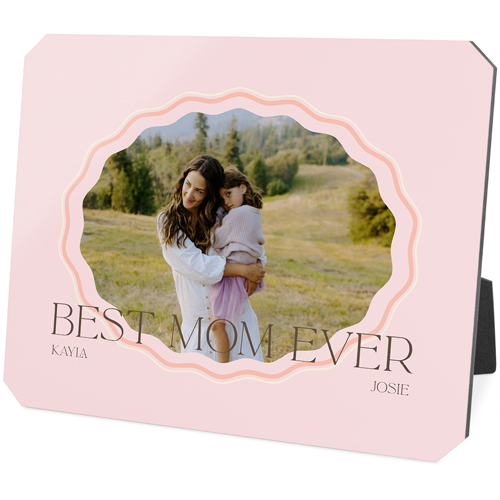 Rippled Border Desktop Plaque, Ticket, 8x10, Pink, blush