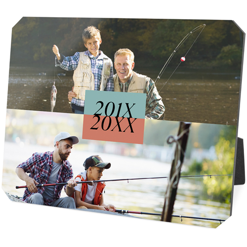 Then and Now Desktop Plaque, Ticket, 8x10, Blue