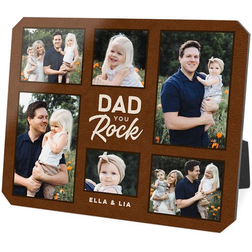 Dad You Rock Desktop Plaque, Ticket, 8x10, Brown