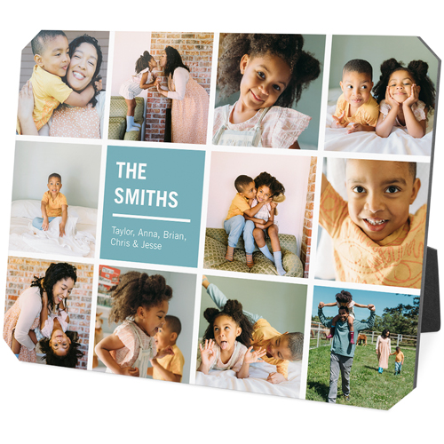 Tiled Collage Desktop Plaque, Ticket, 8x10, Blue, sea