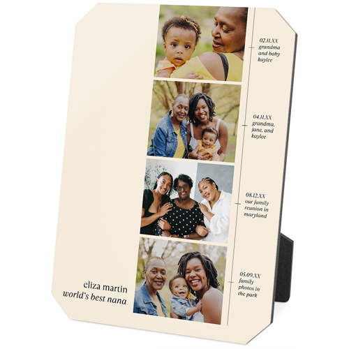 Timeline of Life Desktop Plaque, Ticket, 5x7, Beige