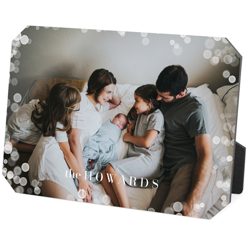 Bokeh Frame Desktop Plaque, Ticket, 5x7, White, white