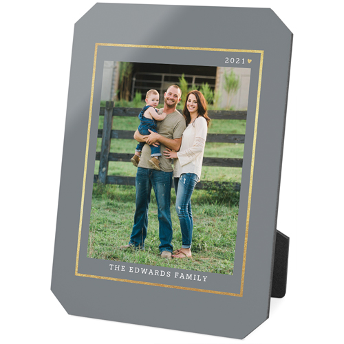 Simply Elegant Frame Desktop Plaque, Ticket, 5x7, Gray