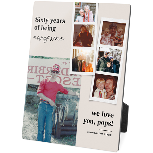 Through the Years Collage Desktop Plaque, Rectangle, 5x7, Black