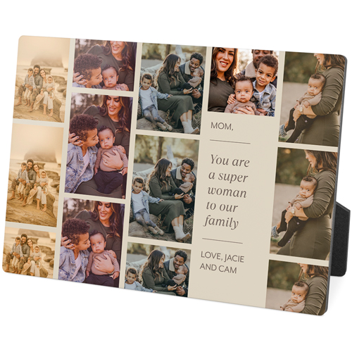 Photo Reel Collage Desktop Plaque, Rectangle, 5x7, Beige