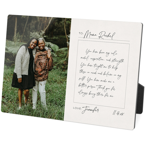 Handwritten Letter Desktop Plaque, Rectangle, 5x7, White, white