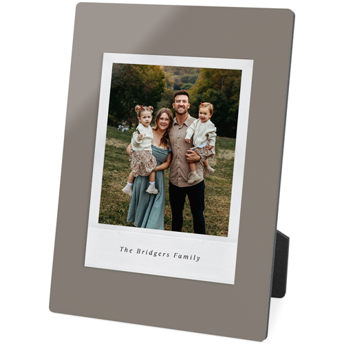 Simple Photo Frame Desktop Plaque, Rectangle, 5x7, Gray