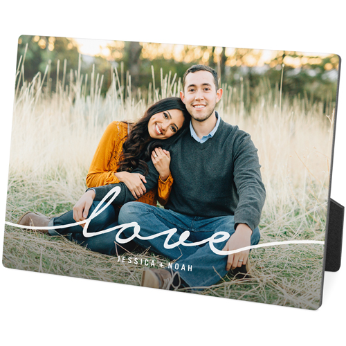 Modern Scripted Love Desktop Plaque, Rectangle, 5x7, White