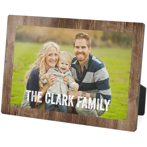 Printed Weathered Faux Wood Landscape Desktop Plaque, Rectangle, 5x7, Brown