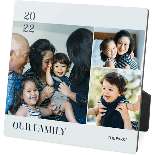 Our Family Memories Desktop Plaque, Rectangle, 5x5, Gray